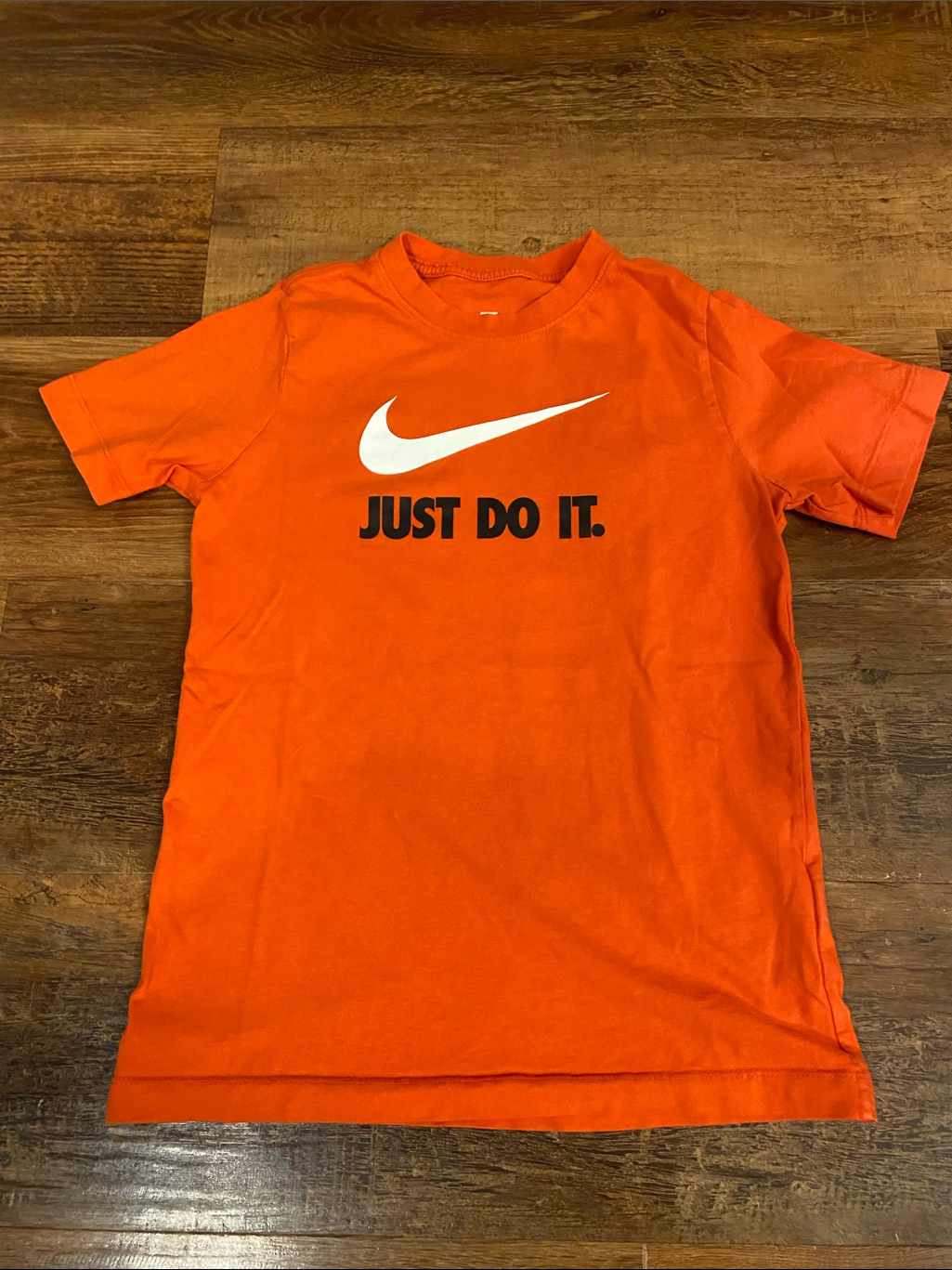 Nike Orange Swoosh Tee With 'Just Do It.' Graphic